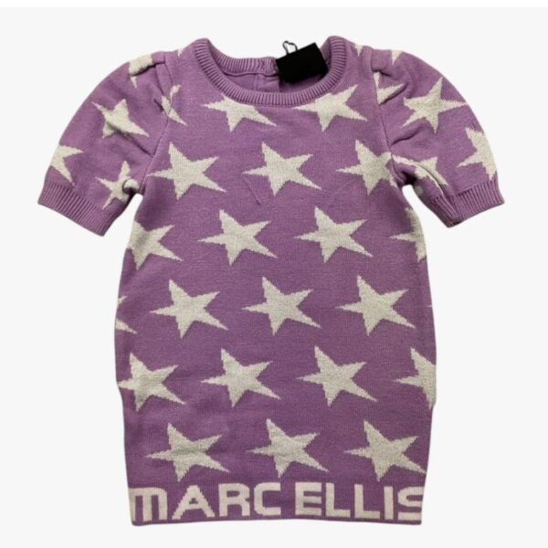 Marc ellis-Abito Tinta Unita-Mezza Manica-con stampa Lilla